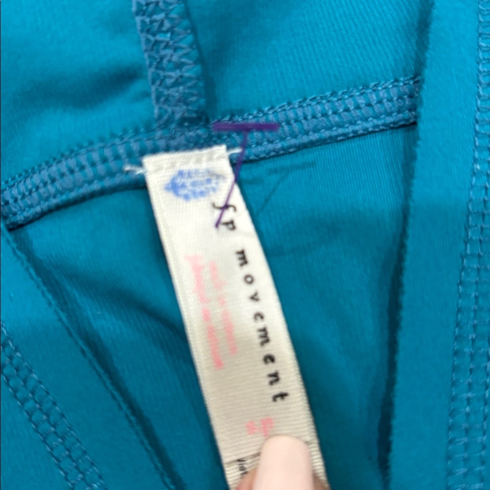 Free People Movement Teal Long Sleeve Quarter Zip Hoodie - Picture 2 of 5